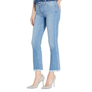 Paige Collette Crop Flare Jeans 26 Baybreak Raw Hems